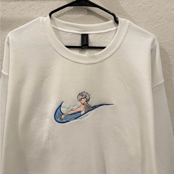 Killua Nike lightning white sweatshirt machine embroidered anime hunter x hunter - Picture 4 of 4